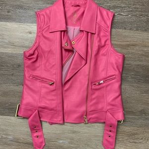 Bright pink Jeffree Star vegan leather vest